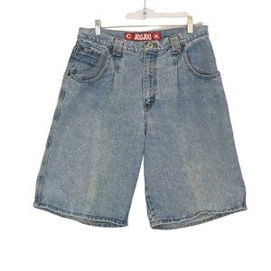 JouJou Vintage Women Light Wash High Waisted Denim Shorts, sz 16, 32 waist